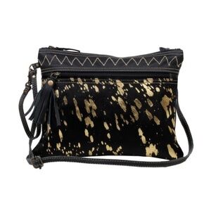 Myra Bag Murky Leather & Hairon Bag Crossbody Clutch Leather Purse